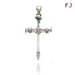 14K White Gold Nail Cross Pendant