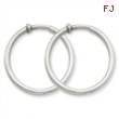 14k White Gold Non-pierced Earring Hoops Earrings