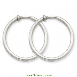 14k White Gold Non-pierced Earring Hoops Earrings