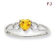 14K White Gold November Citrine  Birthstone Ring