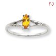 14K White Gold November Citrine Birthstone Ring