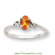14K White Gold November Citrine Peridot Birthstone Ring