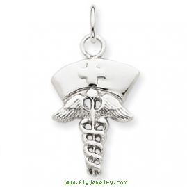 14k White Gold Nurse Symbol Charm