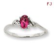 14K White Gold October Pink Tourmaline Peridot Birthstone Ring