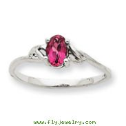 14K White Gold October Pink Tourmaline Peridot Birthstone Ring