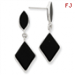 14k White Gold Onyx Dangle Post Earrings