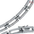 14K White Gold Open Long Link Diamond Stampato Necklace