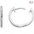 14K White Gold Pair Color Fashion Hinged Diamond Hoop Earrings For Dangle