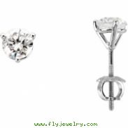 14K White Gold Pair Diamond Earring