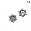 14K White Gold Pair Diamond Earring Jacket