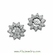 14K White Gold Pair Diamond Earring Jacket