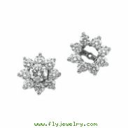 14K White Gold Pair Diamond Earring Jacket