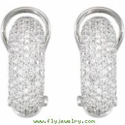 14K White Gold Pair Diamond Earrings  Diamond quality AA (I1 clarity G-I color)