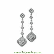 14K White Gold Pair Diamond Earrings