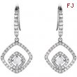 14K White Gold Pair Diamond Earrings