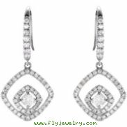 14K White Gold Pair Diamond Earrings