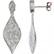 14K White Gold Pair Diamond Earrings