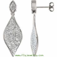 14K White Gold Pair Diamond Earrings