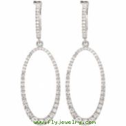 14K White Gold Pair Diamond Earrings