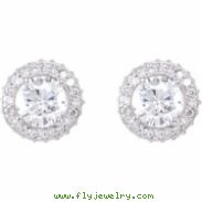 14K White Gold Pair Diamond Earrings