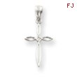 14K White Gold Passion Cross Charm