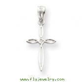 14K White Gold Passion Cross Charm