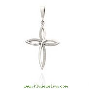 14K White Gold Passion Cross Pendant