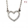 14K White Gold ;p;diamond Diamond Heart Necklace