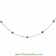 14K White Gold Peacock Freshwater Cultured Pearl Necklace chain