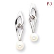 14K White Gold Pearl Earrings