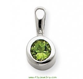 14k White Gold Peridot Pendant