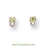 14K White Gold Peridot Stud Earrings