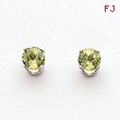 14K White Gold Peridot Stud Earrings