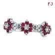 14K White Gold Pink Sapphire & .33ct Diamond Flower Eternity Ring