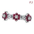 14K White Gold Pink Sapphire & .33ct Diamond Flower Eternity Ring