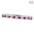 14K White Gold Pink Sapphire & .50ct Diamond Channel Set Eternity Band