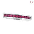 14K White Gold Pink Sapphire Channel Set Stack Ring