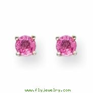 14k White Gold Pink Sapphire Earrings