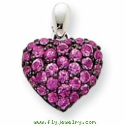 14k White Gold Pink Sapphire Pendant