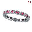 14K White Gold Pink Sapphire Stackable Eternity Band