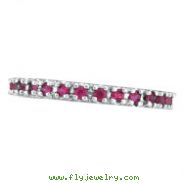14K White Gold Pink Sapphire Stackable Ring