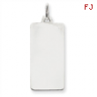 14k White Gold Plain .018 Gauge Rectangular Engraveable Dog Tag