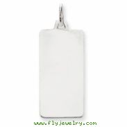 14k White Gold Plain .018 Gauge Rectangular Engraveable Dog Tag