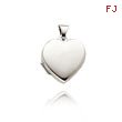 14K White Gold Plain Polished Heart-Shaped Locket