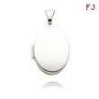 14K White Gold Plain Polished Oval-Shaped Locket