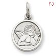 14K White Gold Polished & Satin Angel Charm