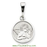 14K White Gold Polished & Satin Angel Pendant