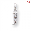 14K White Gold Polished .01ct Diamond Initial J Charm