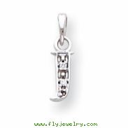 14K White Gold Polished .01ct Diamond Initial J Charm