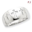 14K White Gold Polished 3 Cross Cut-out Ring